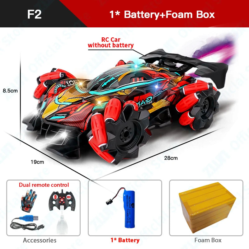 Gesture Controlled F1 Drift RC Car With Led Lights Music 2.4G