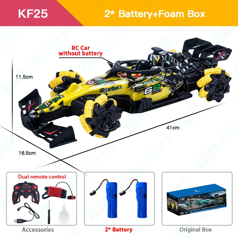 Gesture Controlled F1 Drift RC Car With Led Lights Music 2.4G