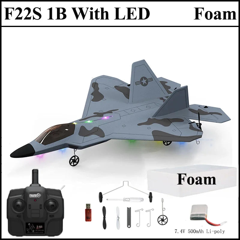 F22S 2.4G 4CH RC Airplane with LED and Gyroscope