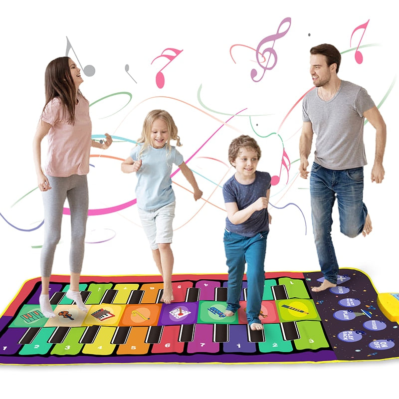 Interactive Musical Piano Mat for Kids - 8 Instrument Sounds, Record & Play Back