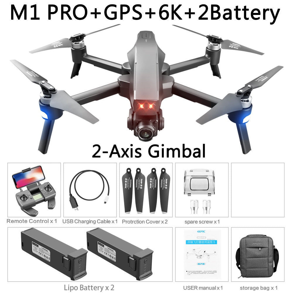 NWE M1 Pro 4K HD Camera Drone with GPS and 2-Axis Gimbal - DnM Toy Box