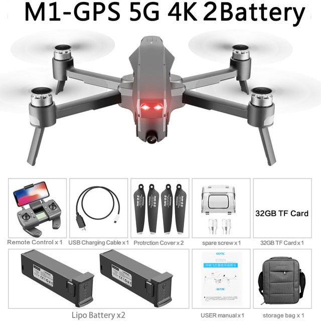 NWE M1 Pro 4K HD Camera Drone with GPS and 2-Axis Gimbal - DnM Toy Box