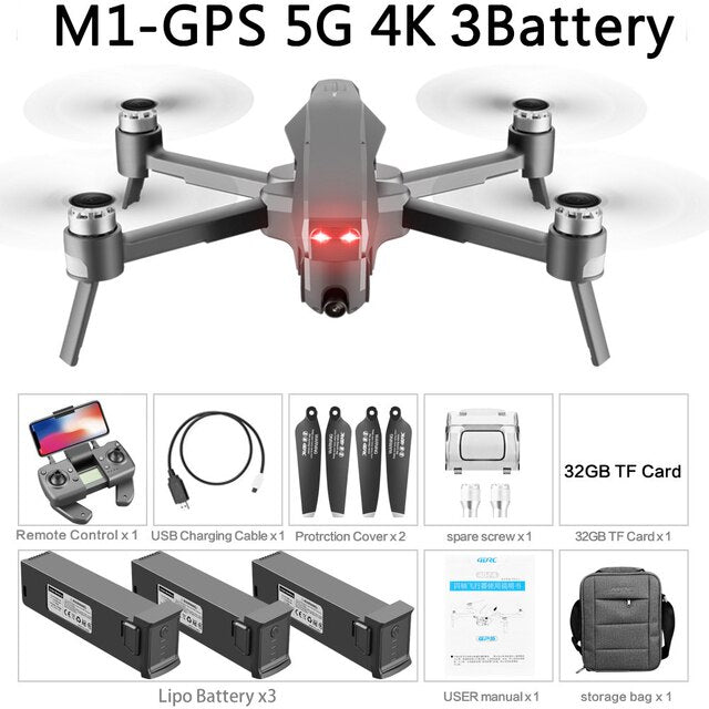 NWE M1 Pro 4K HD Camera Drone with GPS and 2-Axis Gimbal - DnM Toy Box