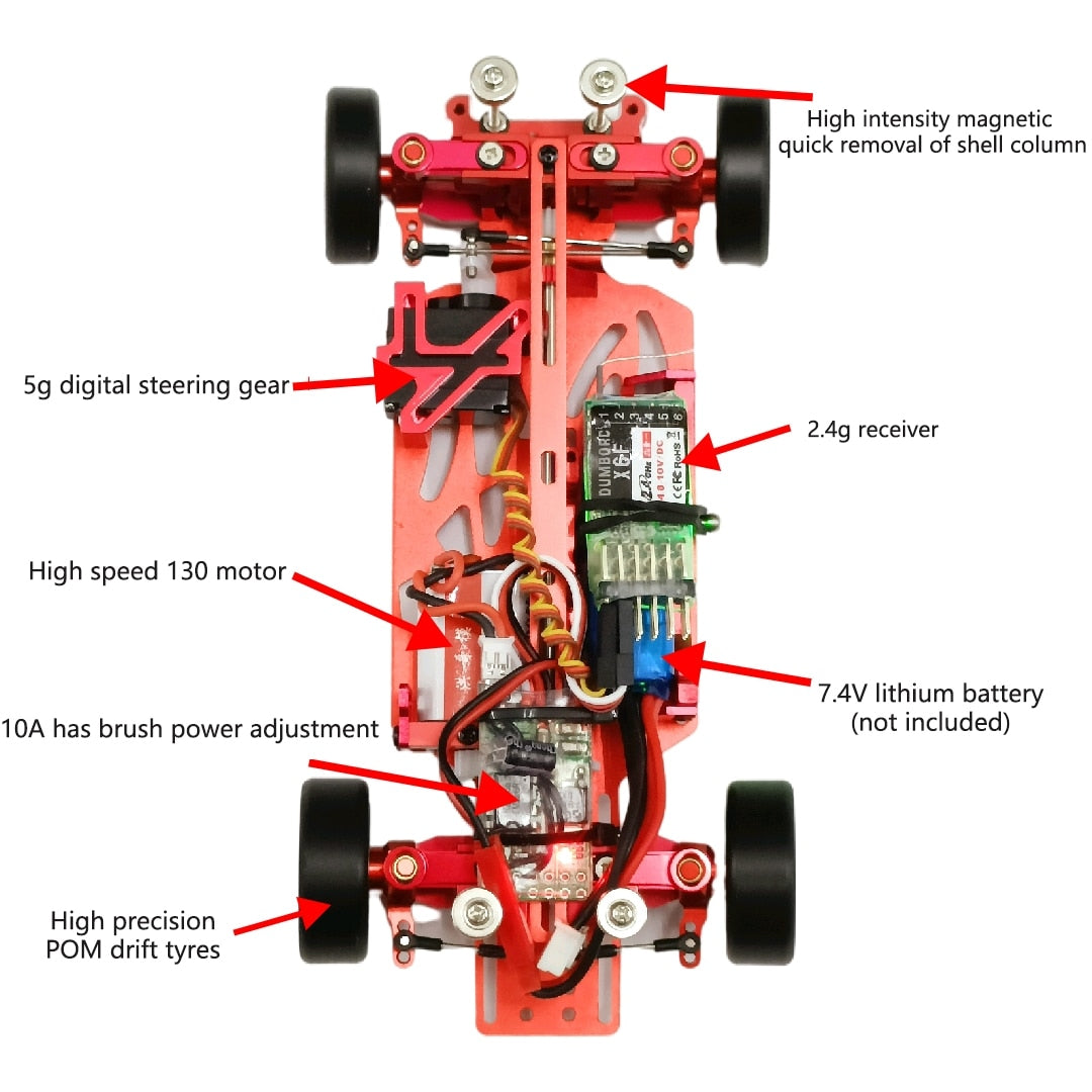 2.4G RC Drift Car with Metal Body Shell