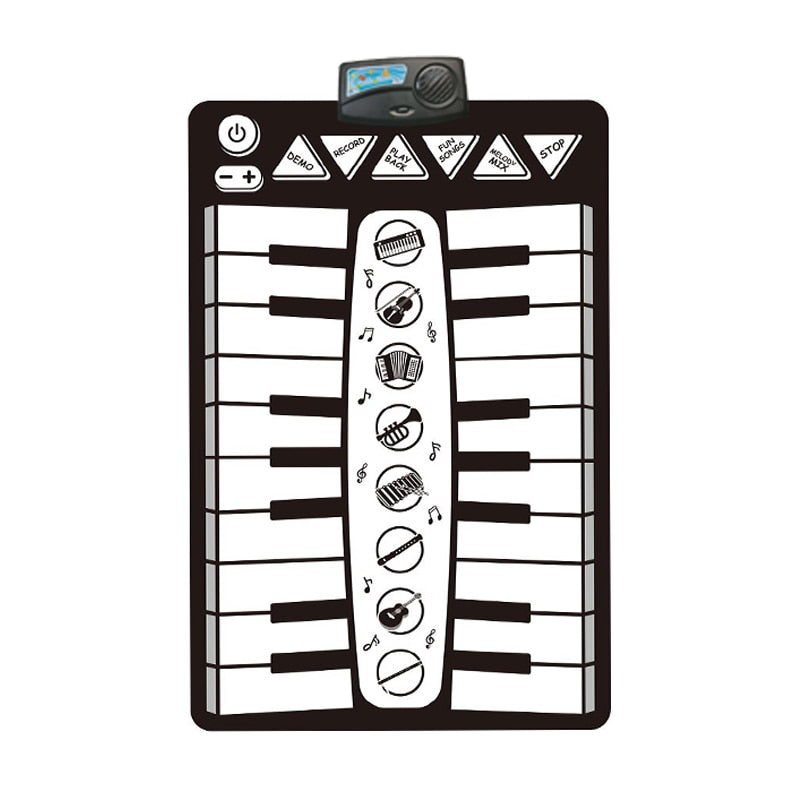 Interactive Musical Piano Mat for Kids - 8 Instrument Sounds, Record & Play Back