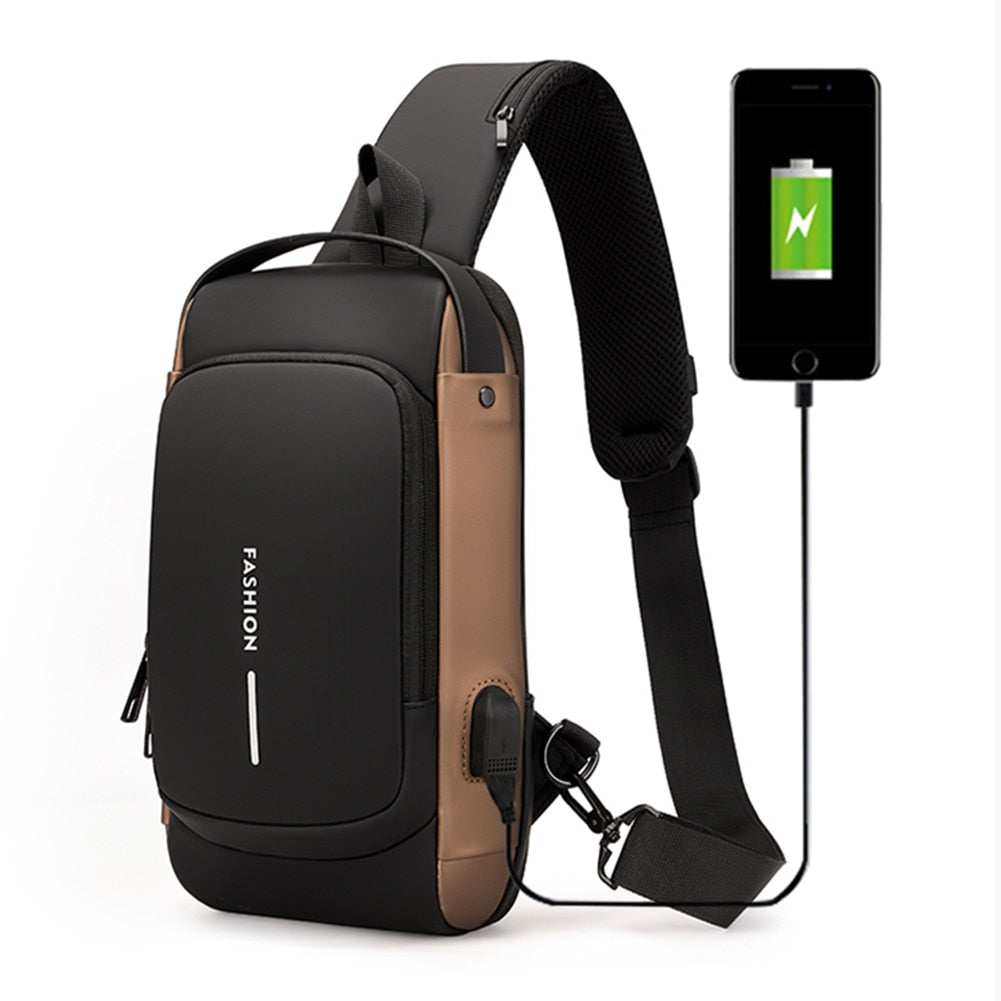 Men Chest Bag Backpack with USB Charging Port - DnM Toy Box