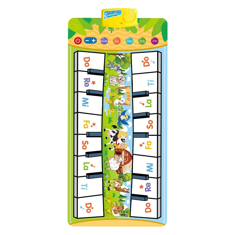 Interactive Musical Piano Mat for Kids - 8 Instrument Sounds, Record & Play Back