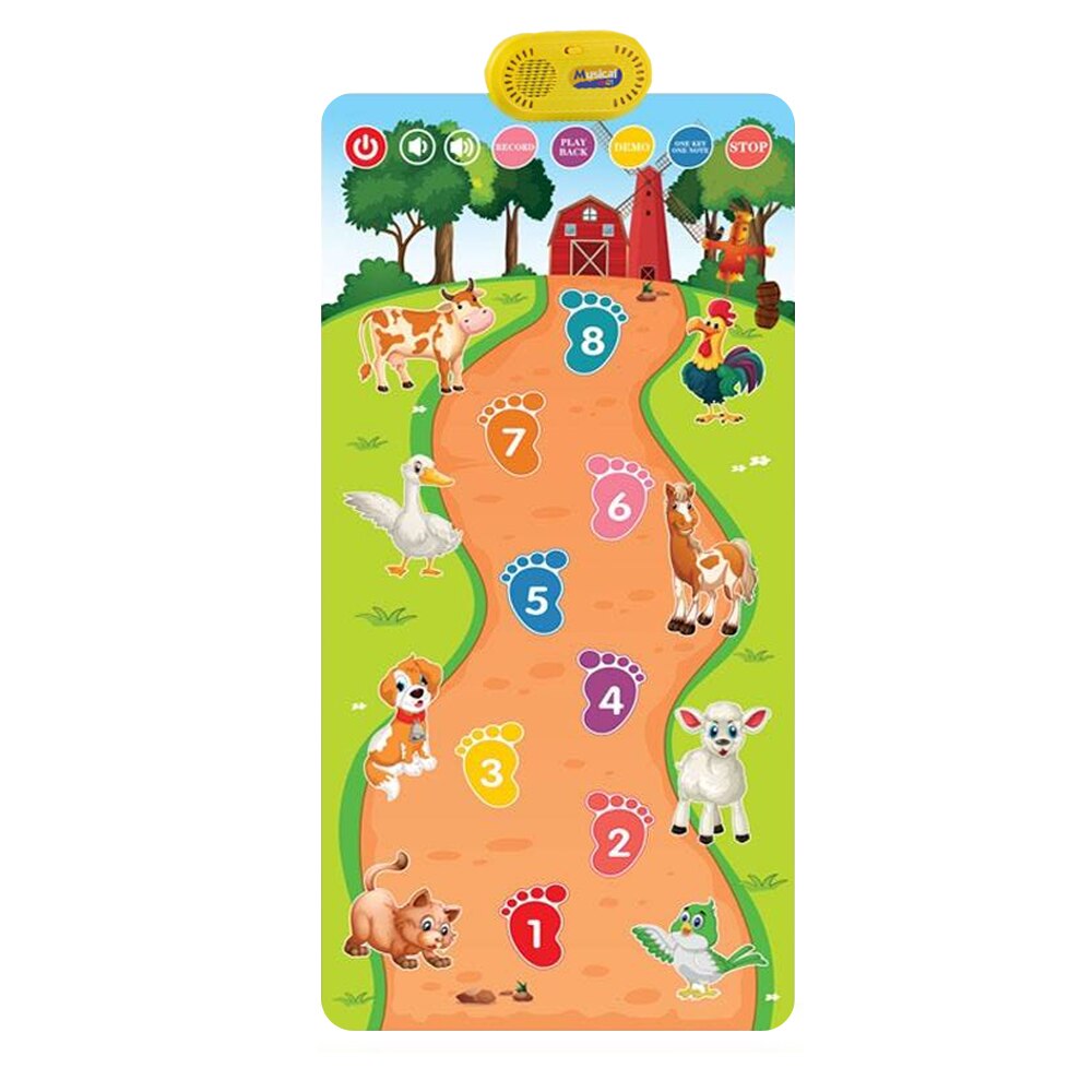 Interactive Musical Piano Mat for Kids - 8 Instrument Sounds, Record & Play Back