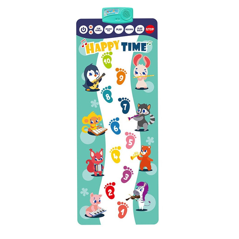 Interactive Musical Piano Mat for Kids - 8 Instrument Sounds, Record & Play Back