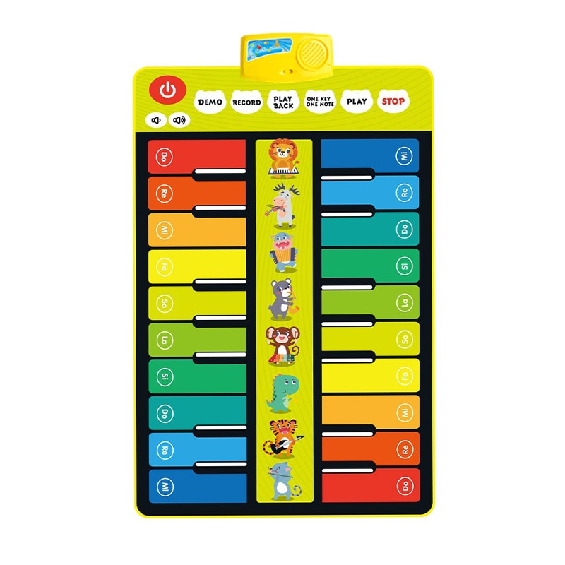 Interactive Musical Piano Mat for Kids - 8 Instrument Sounds, Record & Play Back