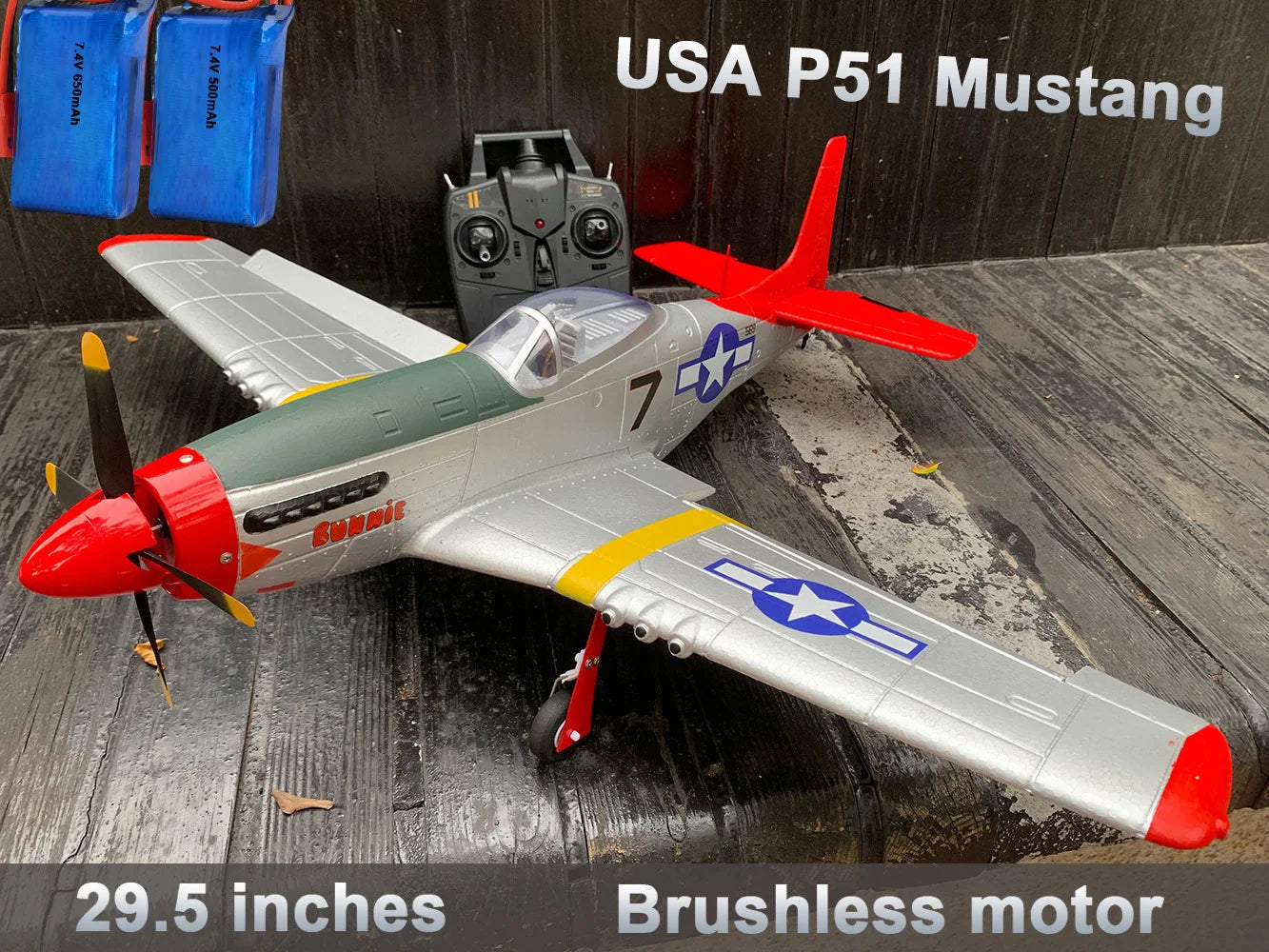 Extra Large 29.5" P51D Mustang with Bonus Battery