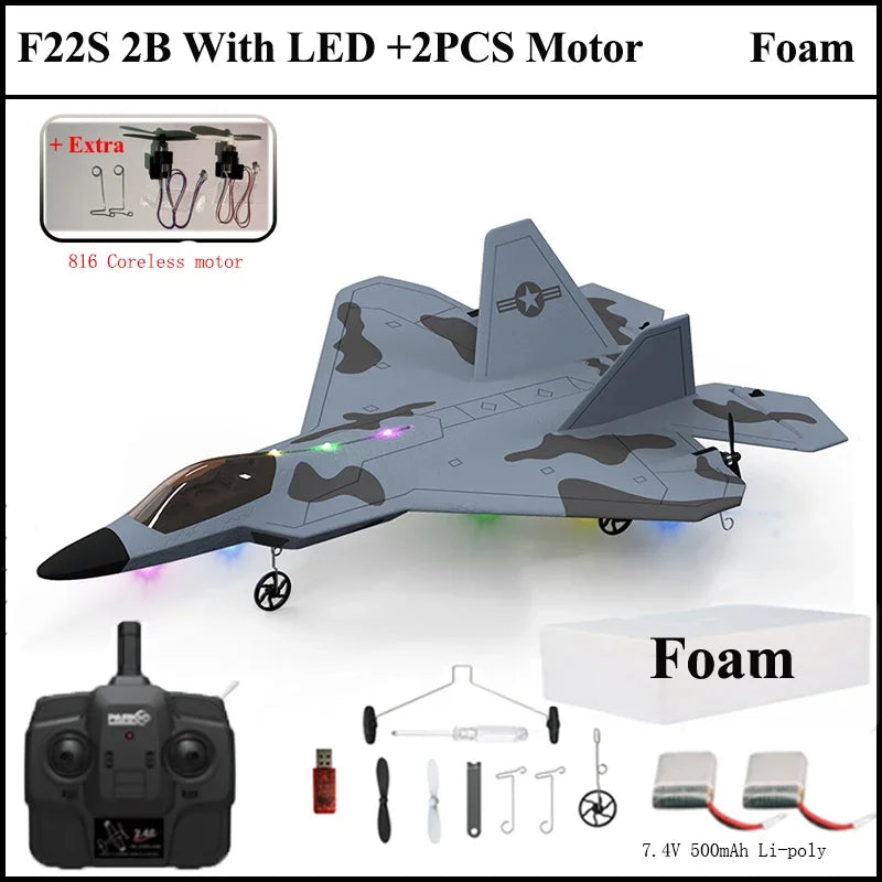 F22S 2.4G 4CH RC Airplane with LED and Gyroscope