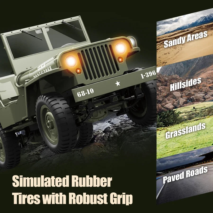 JEEP MB 2.4g 4wd RTR Crawler Climbing Scale Military Truck