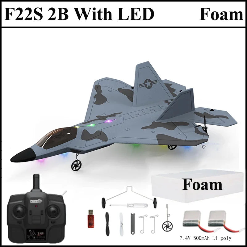 F22S 2.4G 4CH RC Airplane with LED and Gyroscope