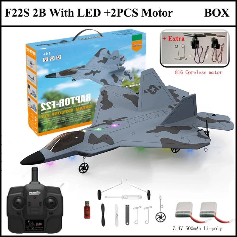 F22S 2.4G 4CH RC Airplane with LED and Gyroscope