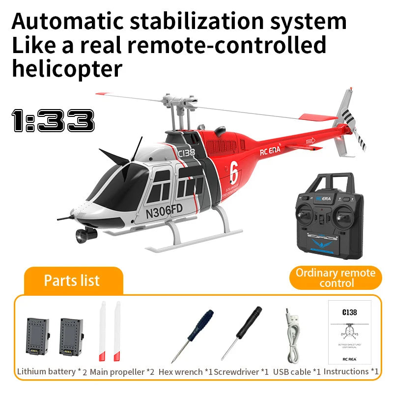 C138 RC Helicopter – Stable Flight, Long Battery Life, Easy Control