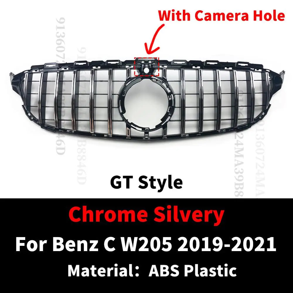 GT GTR Diamond Front Bumper Grille  Mercedes W205 S205 C205 Benz C 2014-2021