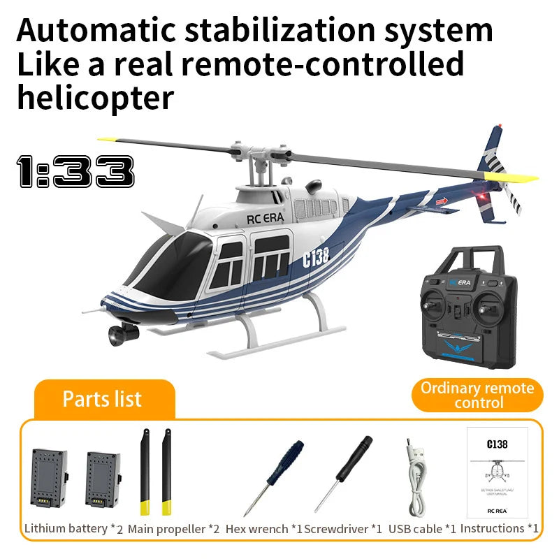 C138 RC Helicopter – Stable Flight, Long Battery Life, Easy Control