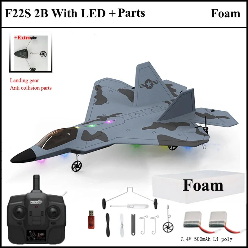 F22S 2.4G 4CH RC Airplane with LED and Gyroscope