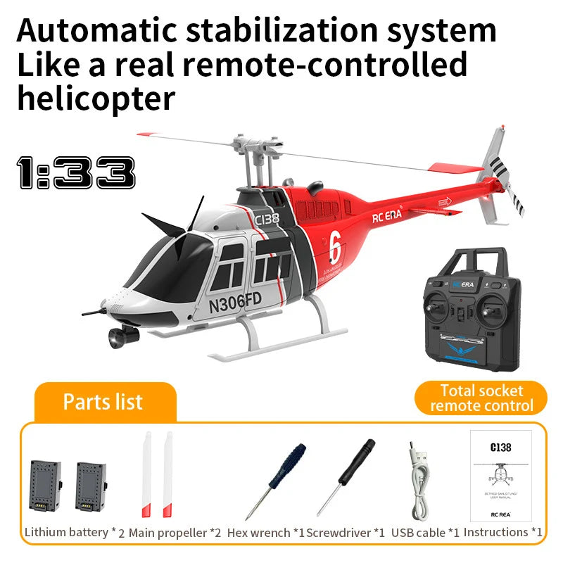 C138 RC Helicopter – Stable Flight, Long Battery Life, Easy Control