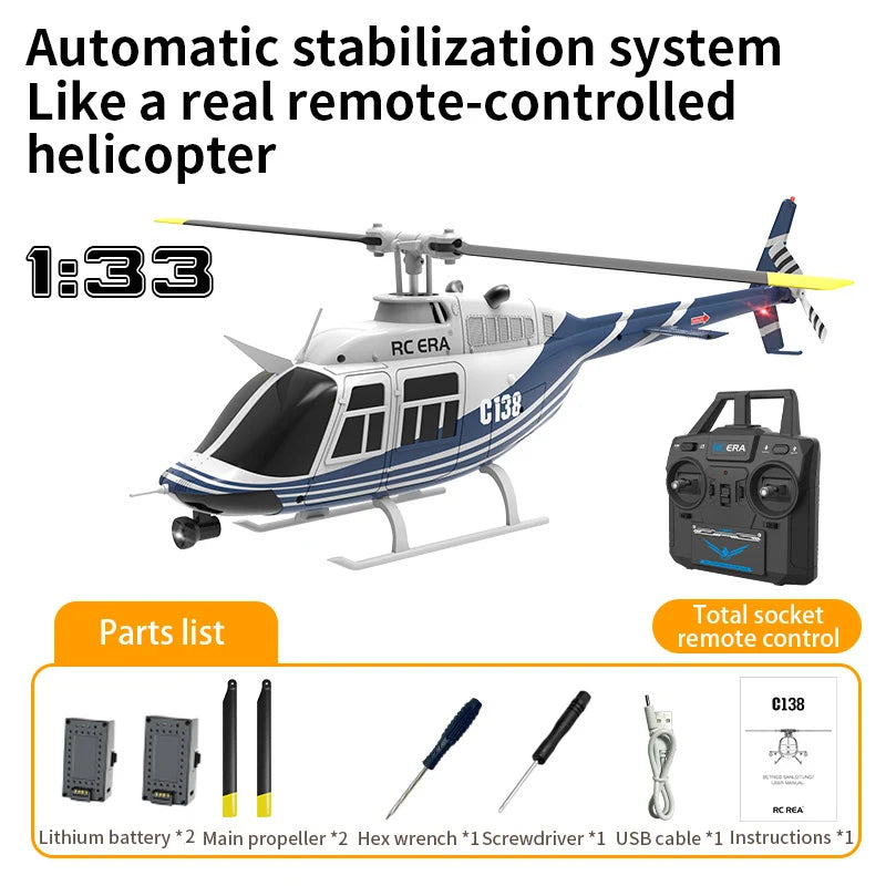 C138 RC Helicopter – Stable Flight, Long Battery Life, Easy Control