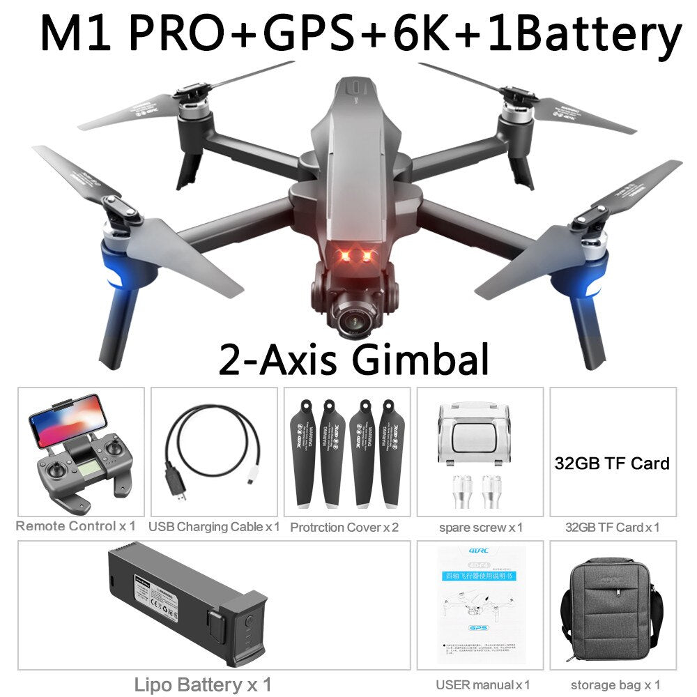 NWE M1 Pro 4K HD Camera Drone with GPS and 2-Axis Gimbal - DnM Toy Box
