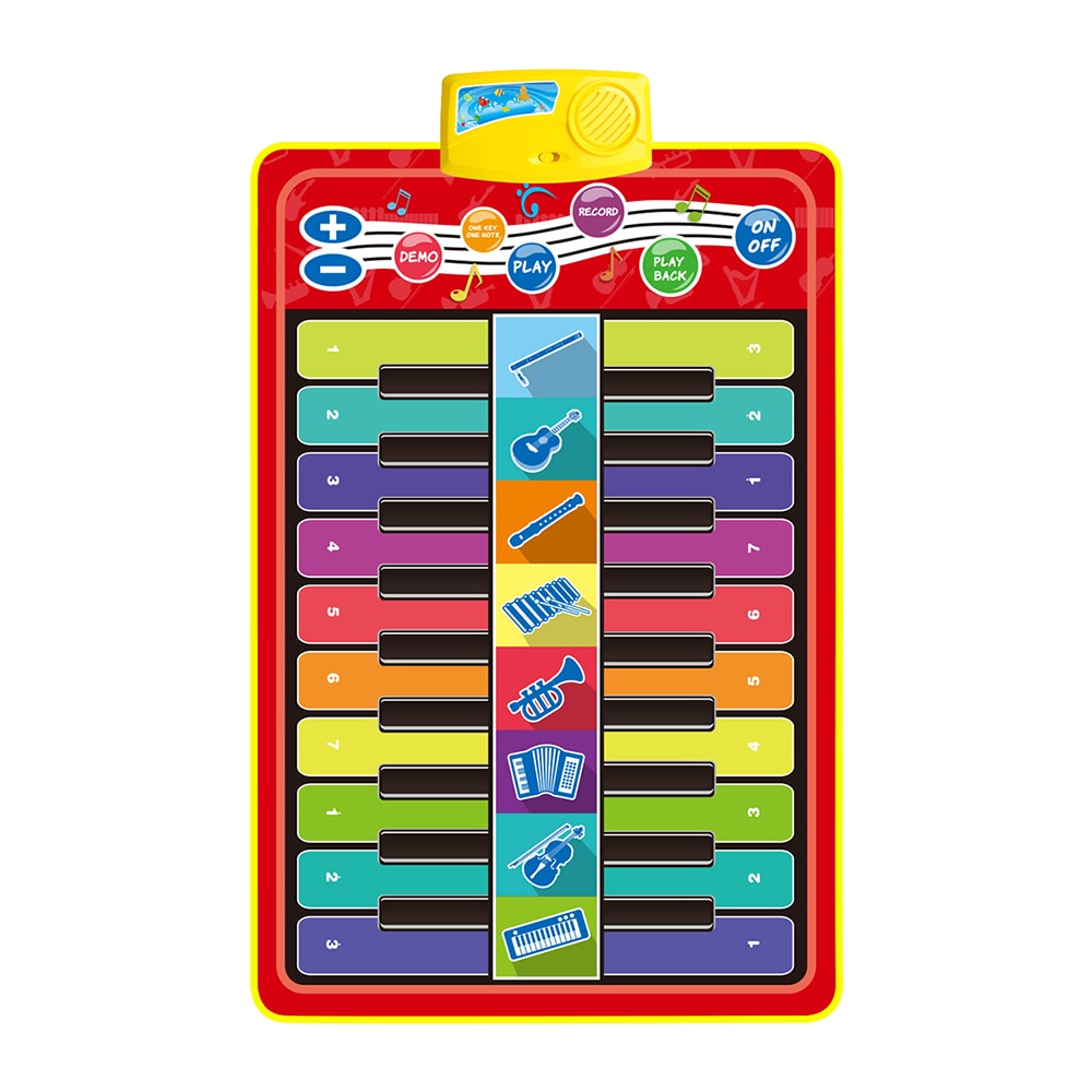 Interactive Musical Piano Mat for Kids - 8 Instrument Sounds, Record & Play Back