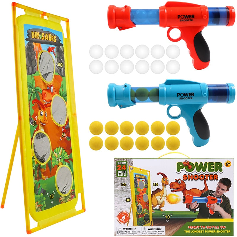 Indoor & Outdoor Dinosaur Themed Air Power Shooter Target Toy set - DnM Toy Box