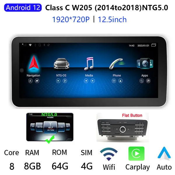 CarPlay GPS Navigation Car DVD Radio Multimedia Player HD Screen