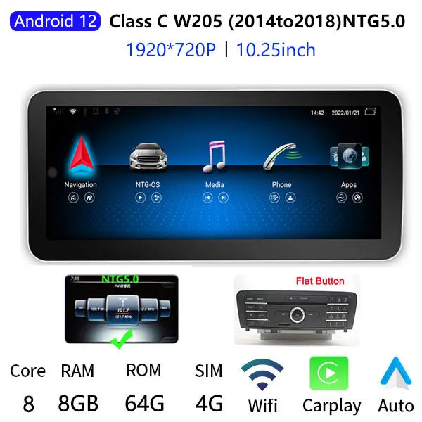 CarPlay GPS Navigation Car DVD Radio Multimedia Player HD Screen