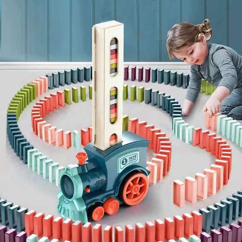 Kids Electric Domino Train Car Set