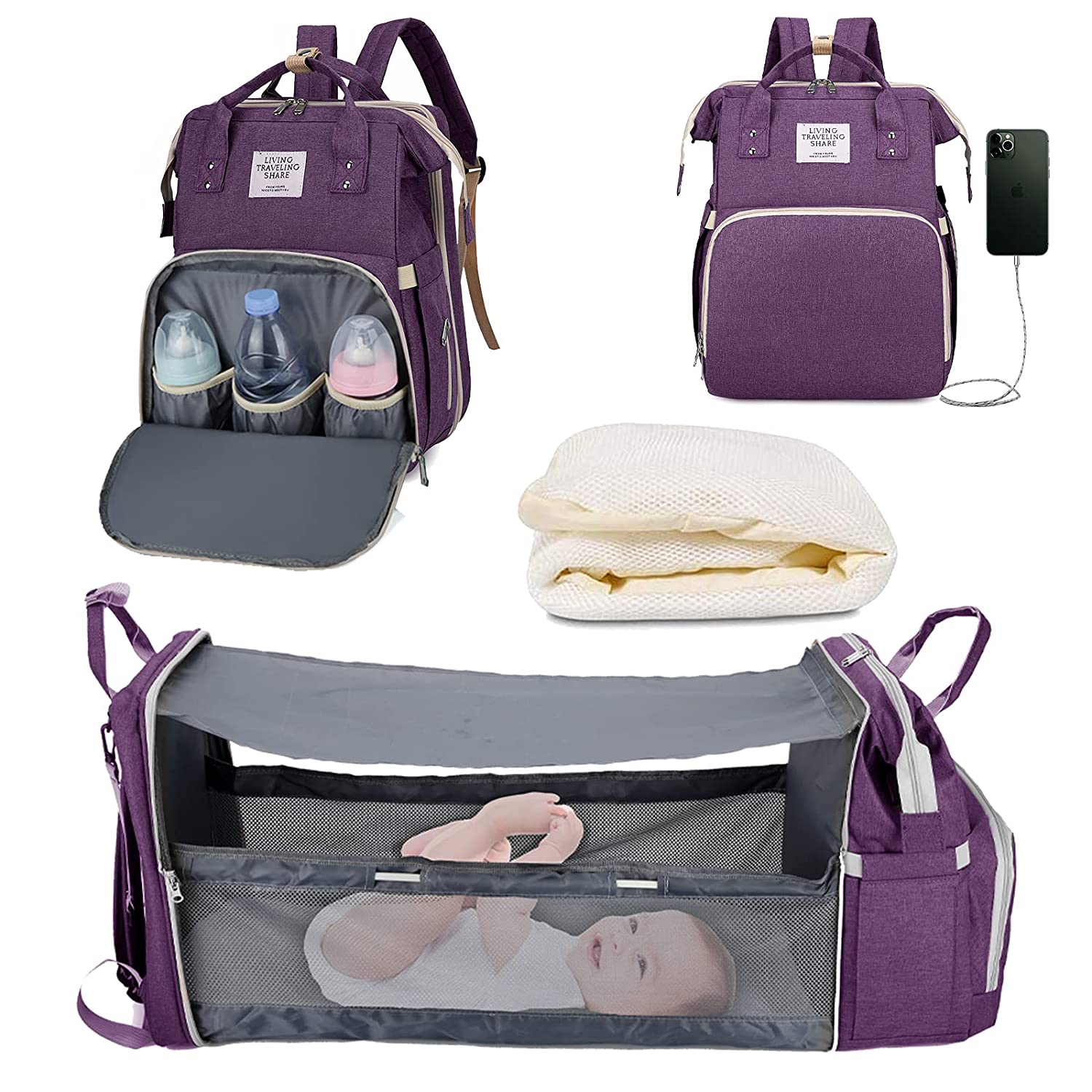 Multi-purpose Travel Storage Baby Bed Backpack