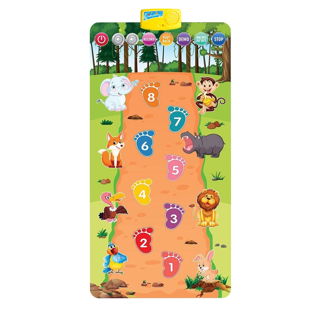 Interactive Musical Piano Mat for Kids - 8 Instrument Sounds, Record & Play Back