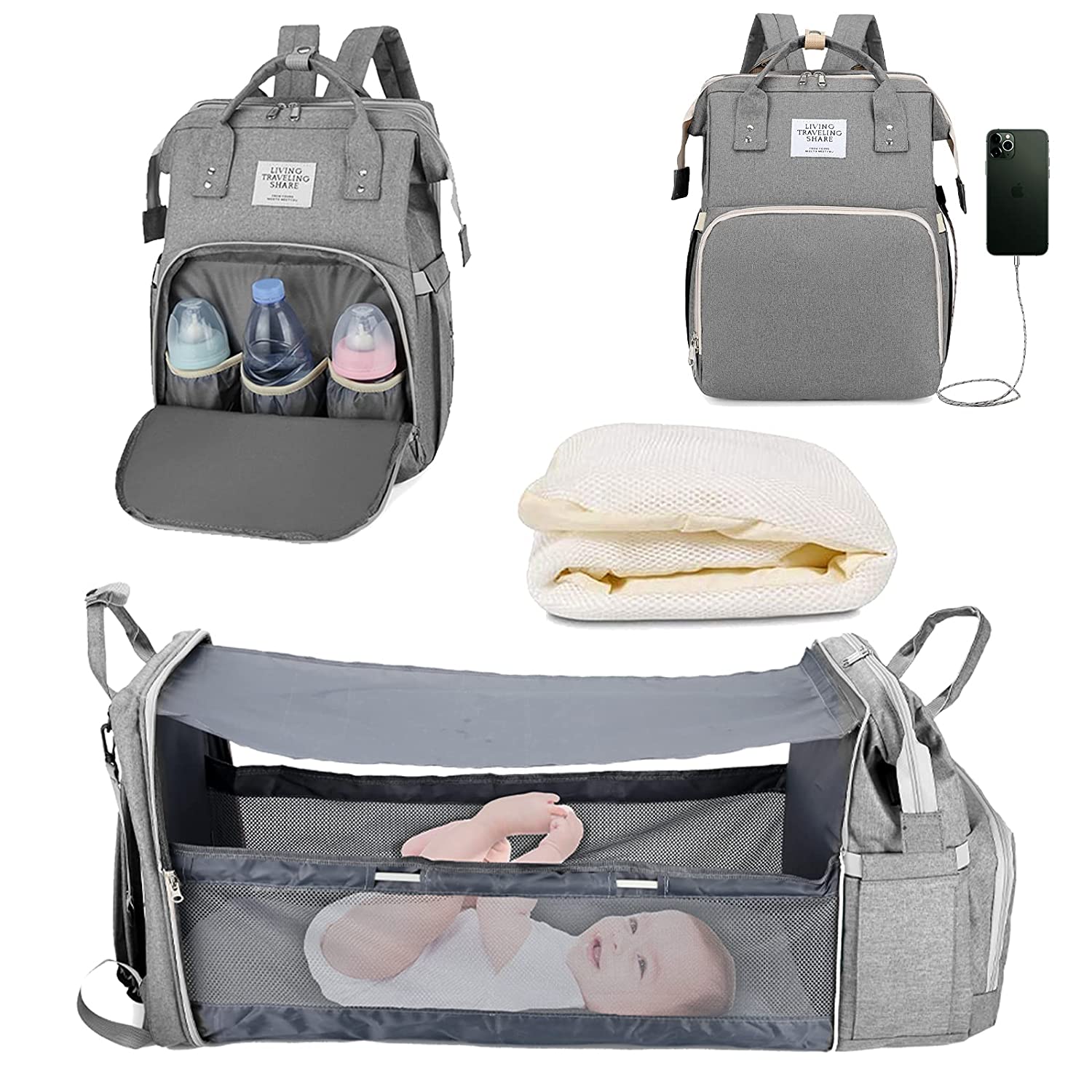 Multi-purpose Travel Storage Baby Bed Backpack