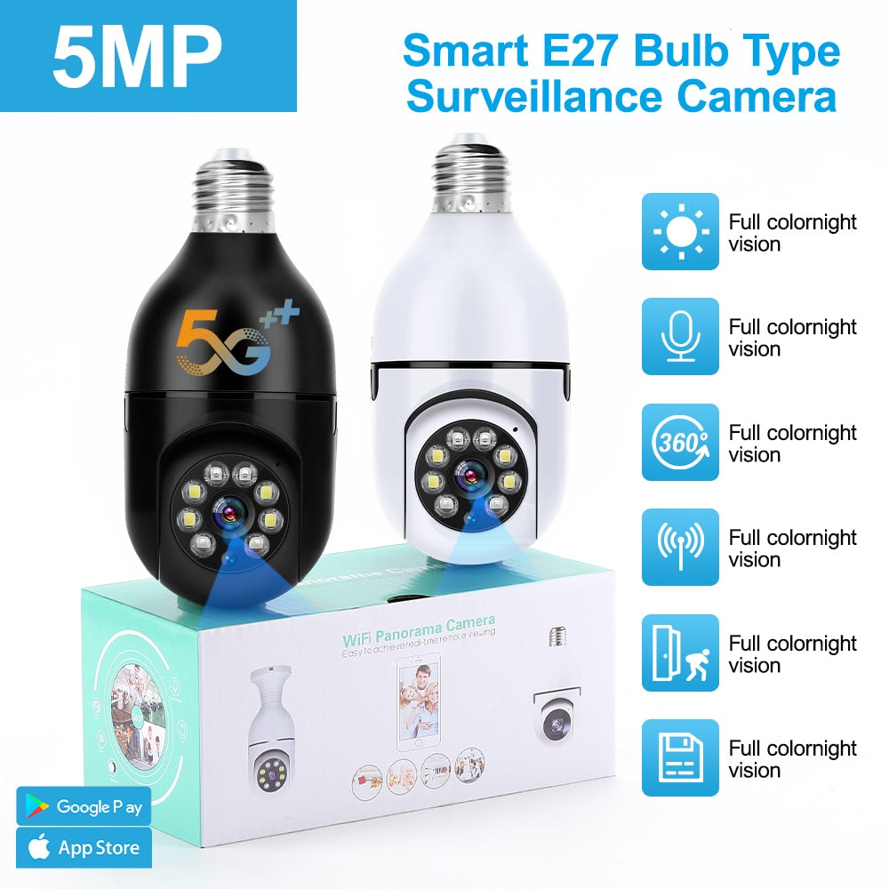 5MP E27 Bulb Wifi Surveillance Camera